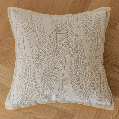 French cream jacquard floral pillow covers living room decor