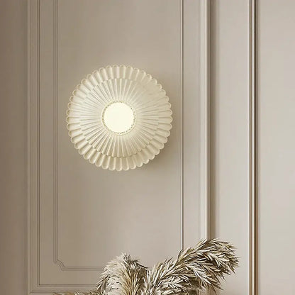French cream petal wall lamp bedroom sconce