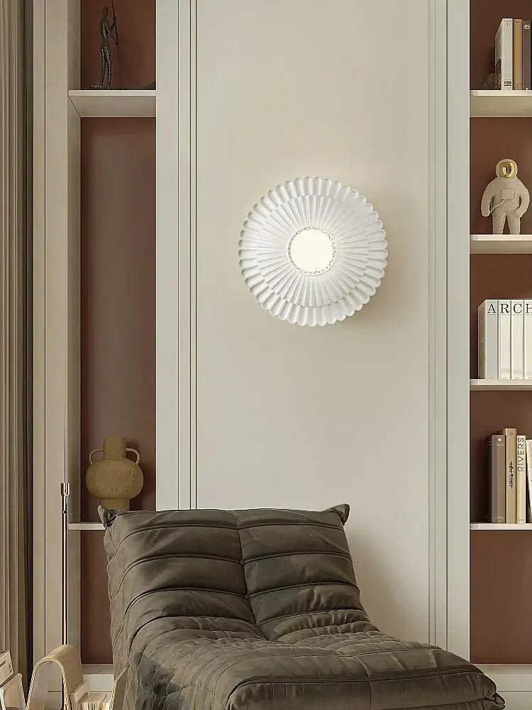 French cream petal wall lamp bedroom sconce