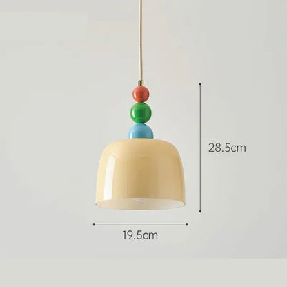 French cream style yellow ceramic pendant light bedroom chandelier