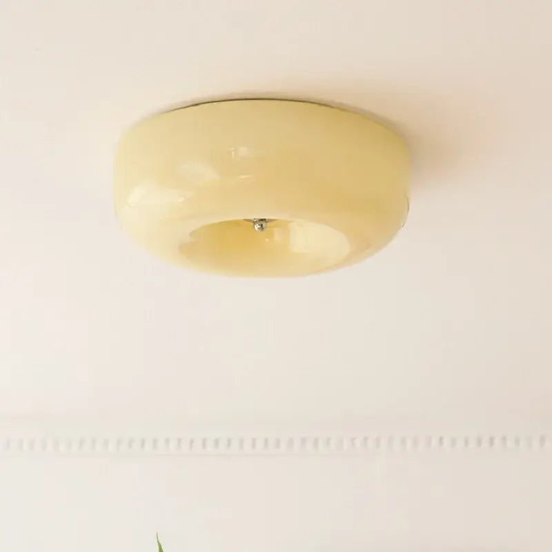 French cream translucent glass ceiling lamp for bedroom