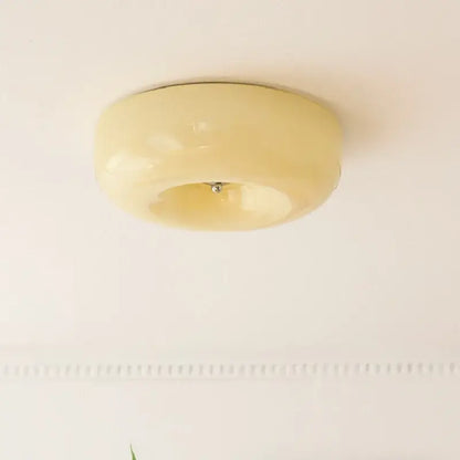 French cream translucent glass ceiling lamp for bedroom