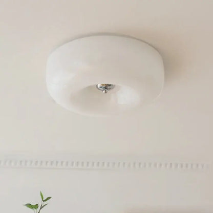 French cream translucent glass ceiling lamp for bedroom