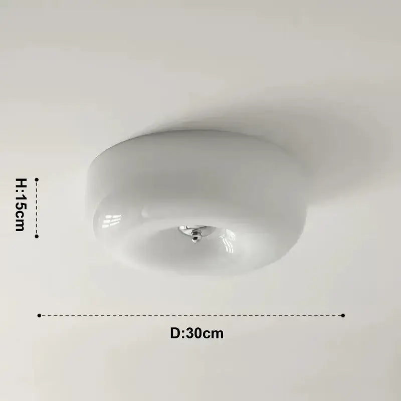 French cream translucent glass ceiling lamp for bedroom