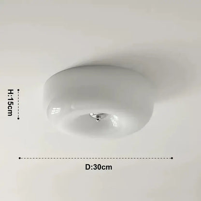French cream translucent glass ceiling lamp for bedroom