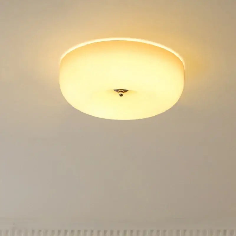 French cream translucent glass ceiling lamp for bedroom