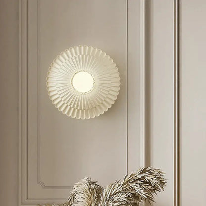 French cream wind sunburst wall lamp for bedroom french cream