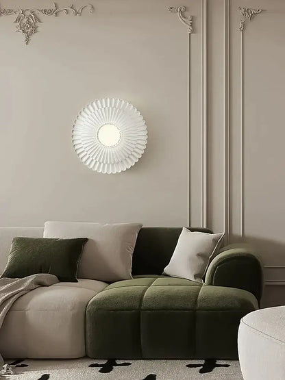 French cream wind sunburst wall lamp for bedroom french cream
