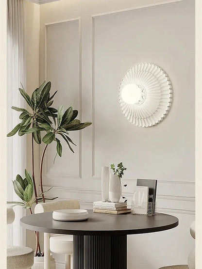 French cream wind sunburst wall lamp for bedroom french cream