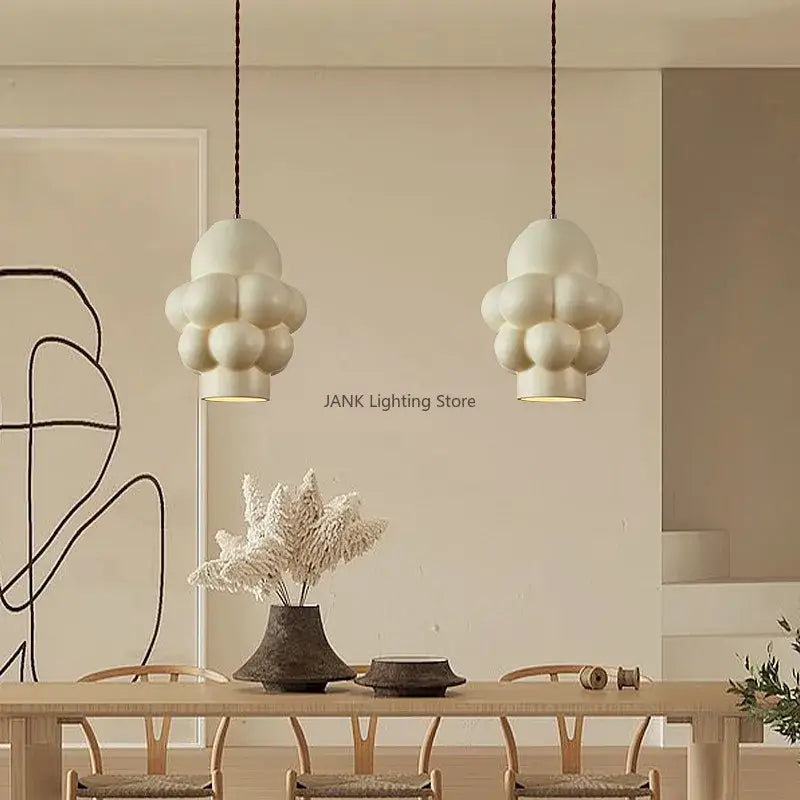 French creamy wind led cloud pendant light dining room decor
