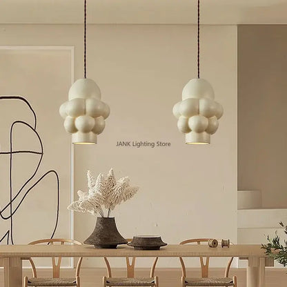 French creamy wind led cloud pendant light dining room decor