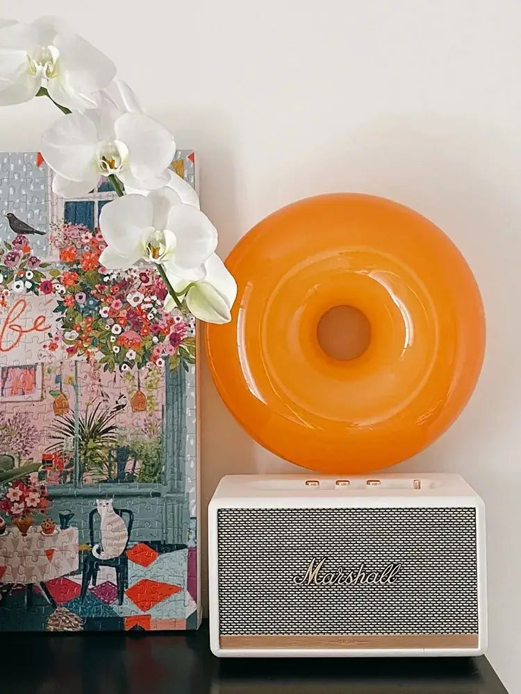 French decorative wall lamp orange glossy bedside light bedroom
