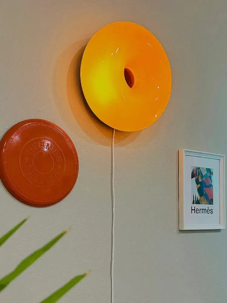 French decorative wall lamp orange glossy bedside light bedroom