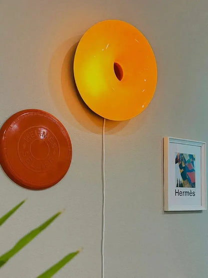 French decorative wall lamp orange glossy bedside light bedroom