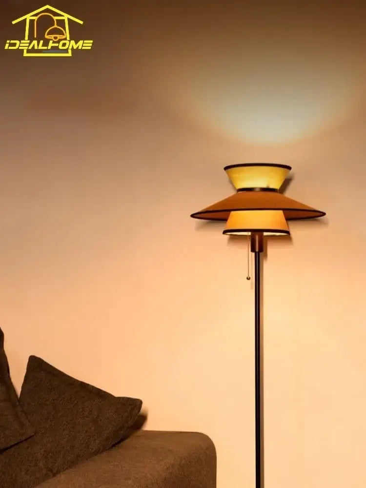 French design black and amber floor lamp for living room