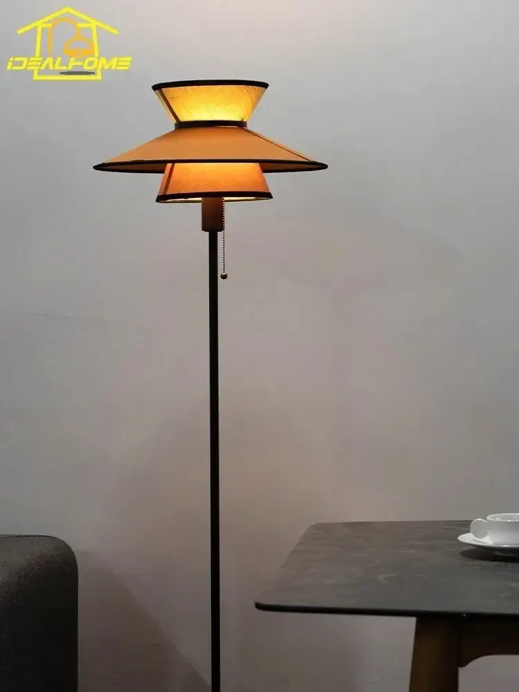 French design black and amber floor lamp for living room