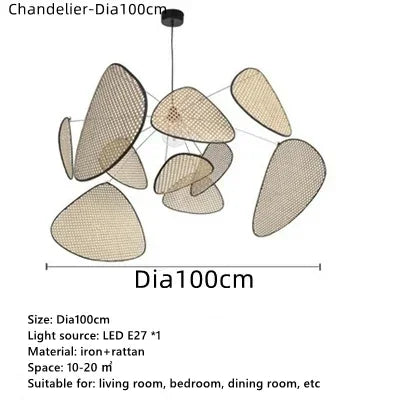 DecorBites™ French Design Rattan Chandelier for Home Lighting