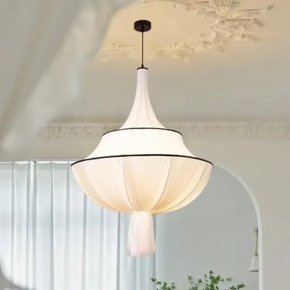 French fabric creamy e27 foyer chandelier bedroom light