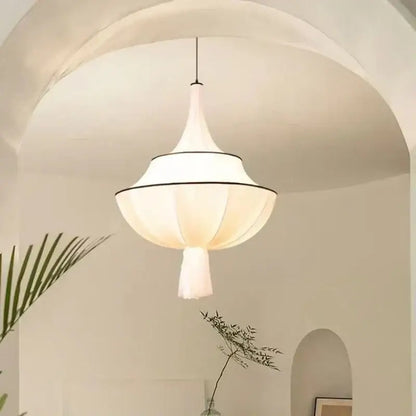 French fabric creamy e27 foyer chandelier bedroom light