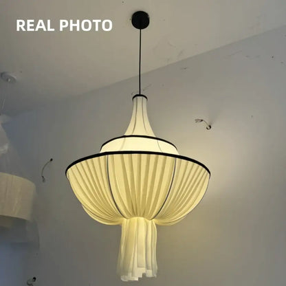 French fabric creamy e27 foyer chandelier bedroom light