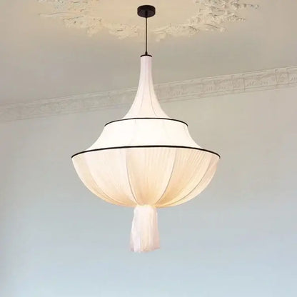 French fabric creamy e27 foyer chandelier bedroom light