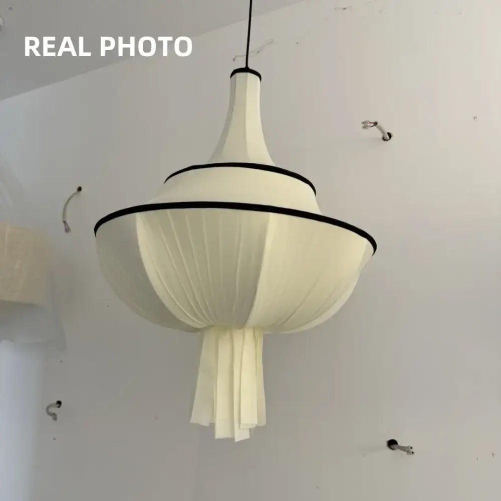 French fabric creamy e27 foyer chandelier bedroom light