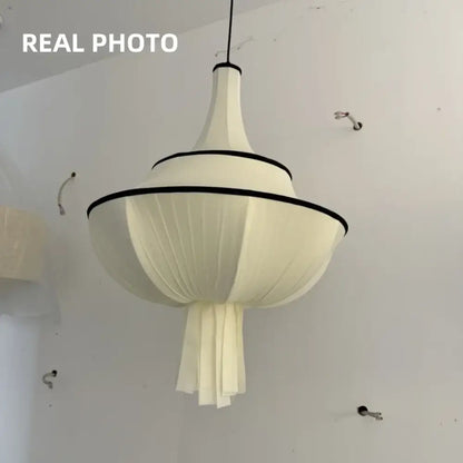 French fabric creamy e27 foyer chandelier bedroom light
