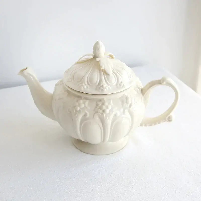 French garden cream floral ceramic tea cup and saucer dining room set