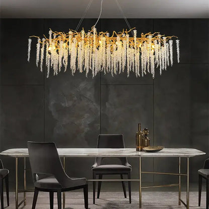 French golden crystal branch chandelier for living room