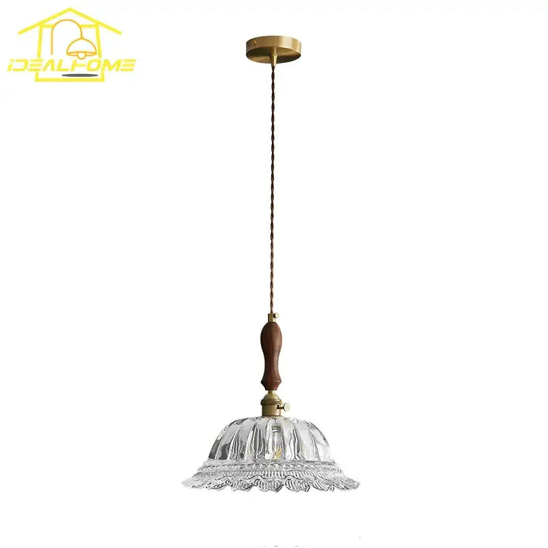 French ins walnut brass glass pendant lights kitchen island decorbites