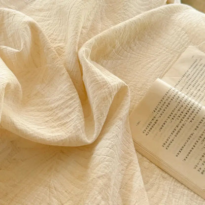 French lace ruffles cream linen bedding set bedroom decor