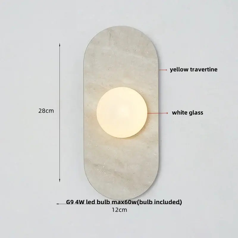 French luxury black & white marble led wall light bedroom sconce