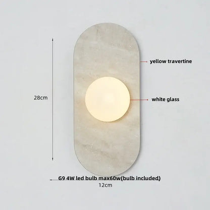 French luxury black & white marble led wall light bedroom sconce