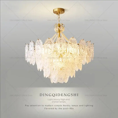 French luxury decorbites cream crystal chandelier living room light