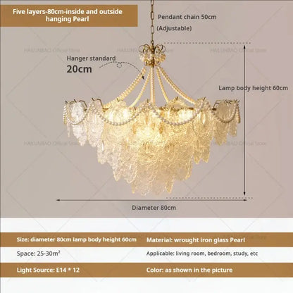 French luxury decorbites cream crystal chandelier living room light