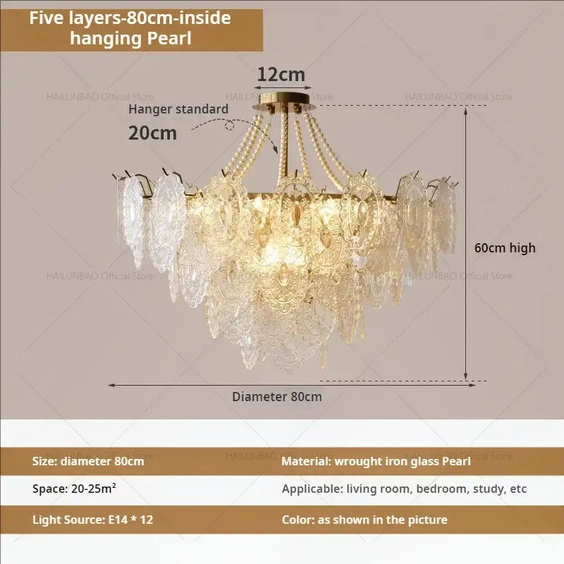French luxury decorbites cream crystal chandelier living room light