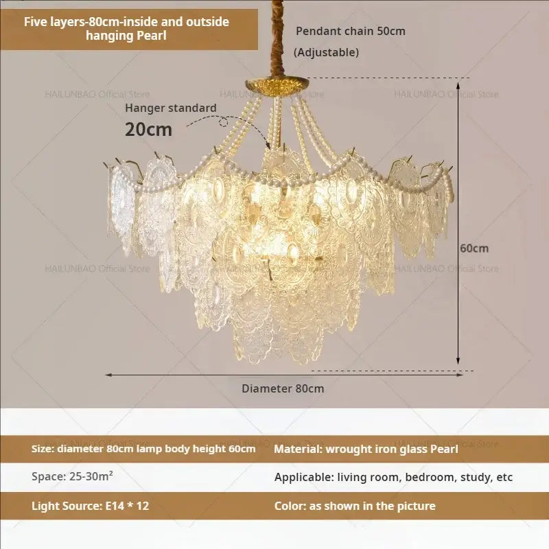 French luxury decorbites cream crystal chandelier living room light