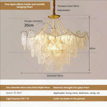 French luxury decorbites cream crystal chandelier living room light