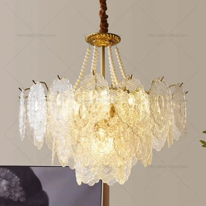 French luxury decorbites cream crystal chandelier living room light