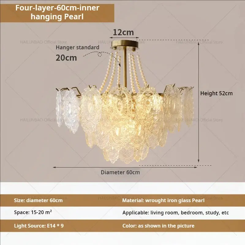 French luxury decorbites cream crystal chandelier living room light