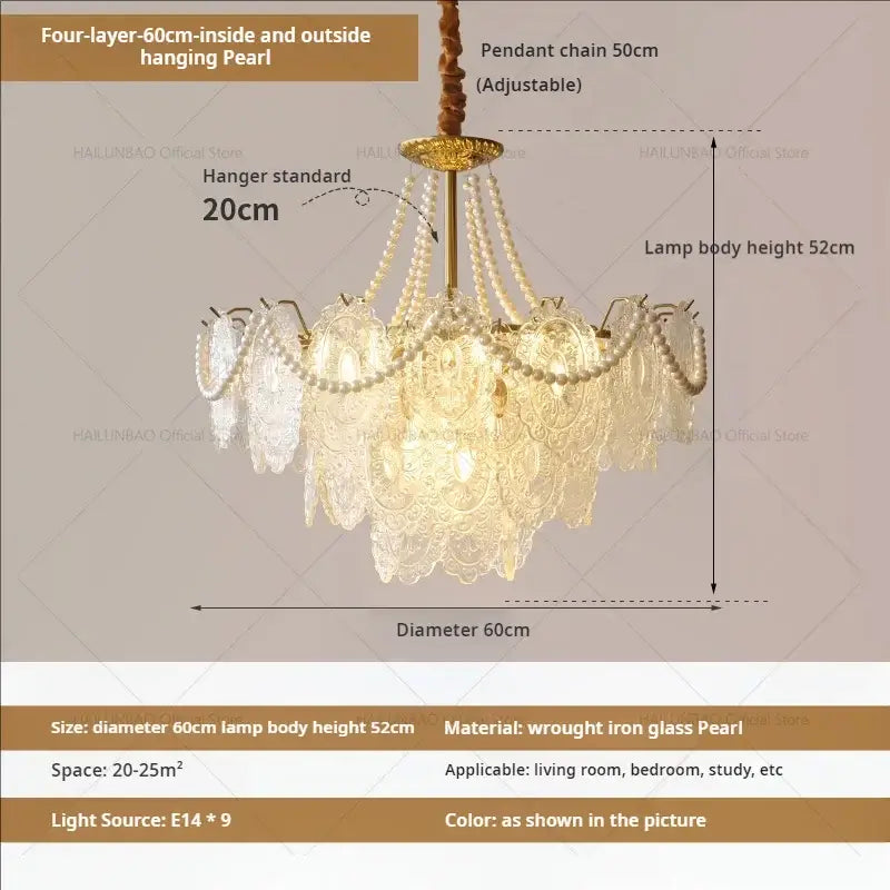 French luxury decorbites cream crystal chandelier living room light