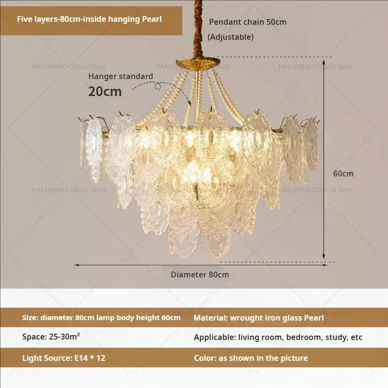 French luxury decorbites cream crystal chandelier living room light