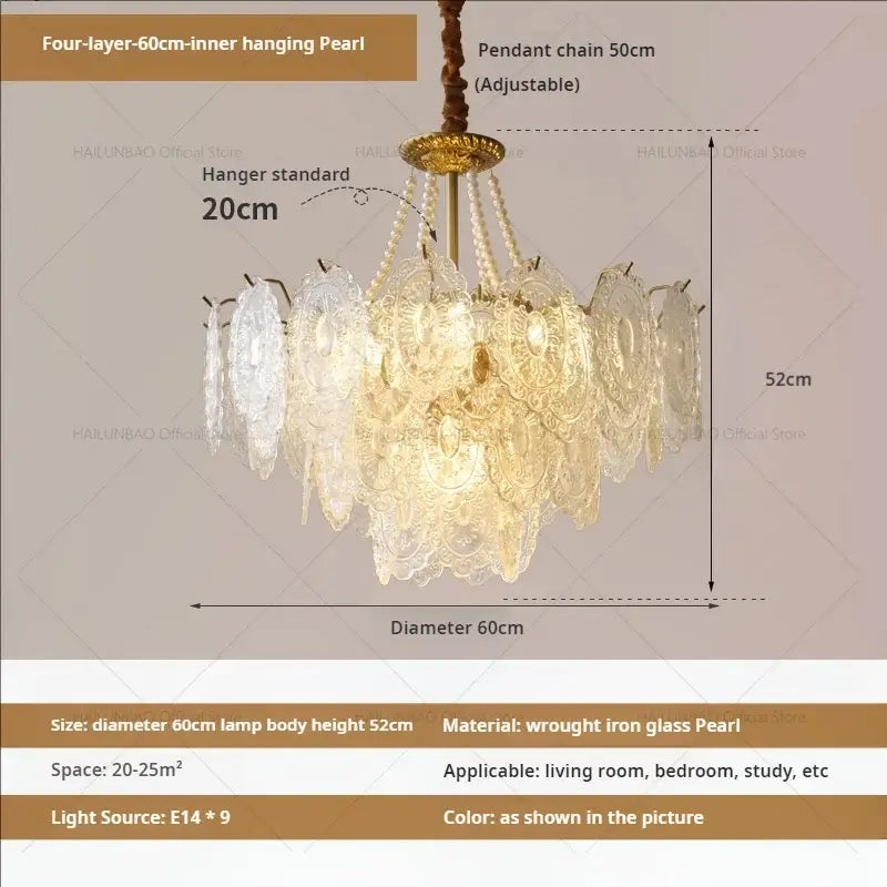 French luxury decorbites cream crystal chandelier living room light