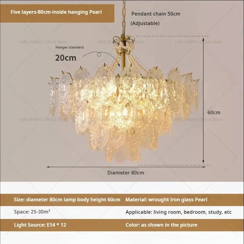 French luxury decorbites cream crystal chandelier living room light