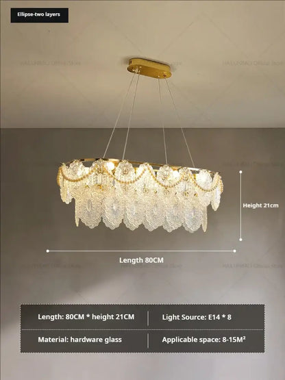 French luxury gold decorbites glass chandelier dining room lace crystal