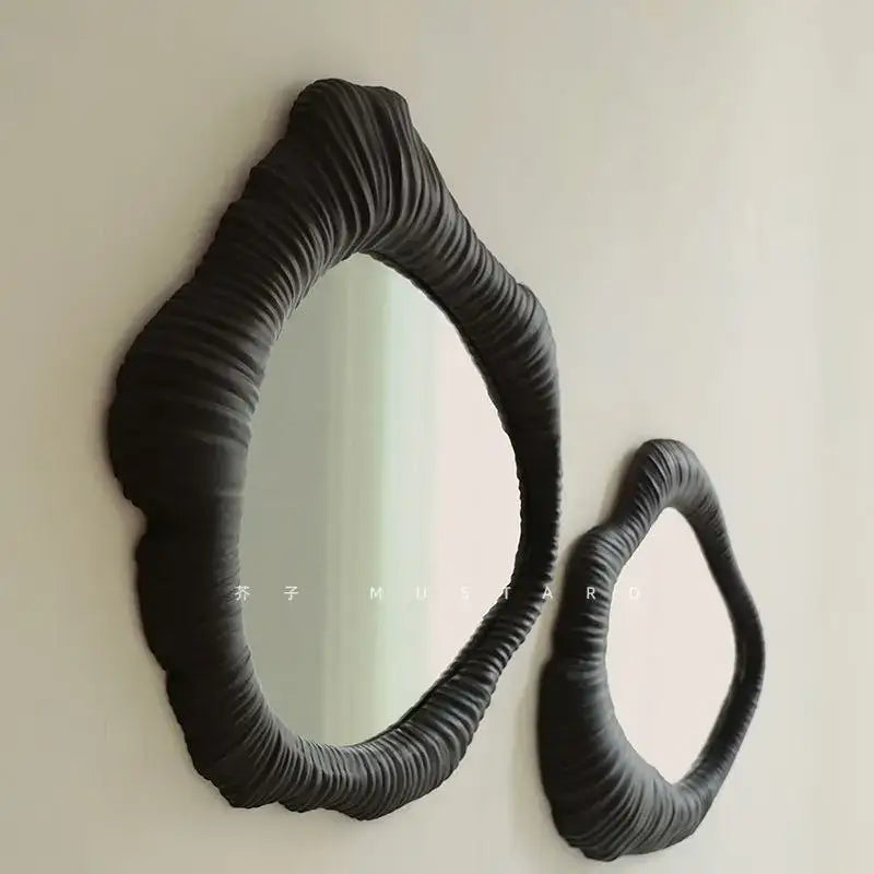 French luxury mirror black ruched oval frame for bathroom