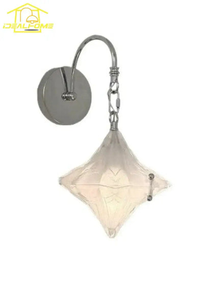 French medieval bauhaus chrome glass wall lamp for living room