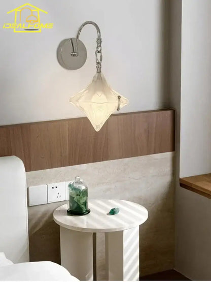 French medieval bauhaus chrome glass wall lamp for living room