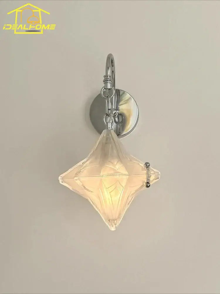 French medieval bauhaus chrome glass wall lamp for living room