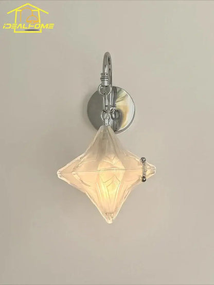 French medieval bauhaus chrome glass wall lamp for living room